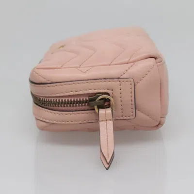 Pre-owned Gucci Gg Marmont Pink Leather Clutch Bag ()