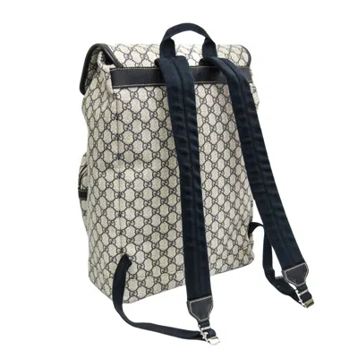 Pre-owned Gucci Gg Supreme Beige Canvas Backpack Bag () In Sand