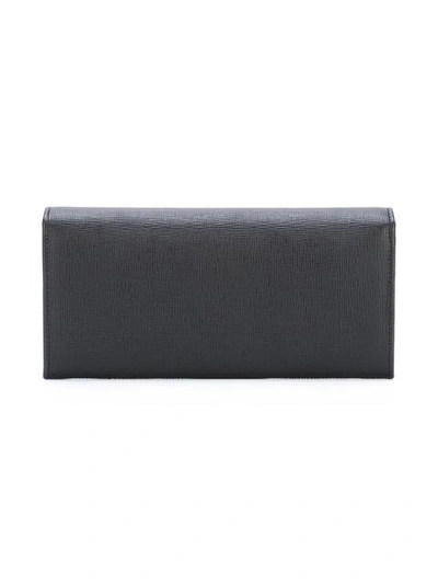 Shop Fendi Classic Flap Wallet In Black