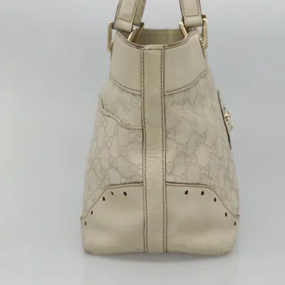 Pre-owned Gucci Ssima White Canvas, Leather Tote Bag ()