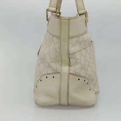 Pre-owned Gucci Ssima White Canvas, Leather Tote Bag ()