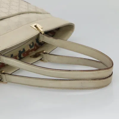 Pre-owned Gucci Ssima White Canvas, Leather Tote Bag ()