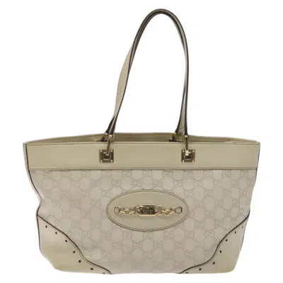 Pre-owned Gucci Ssima White Leather Tote Bag ()
