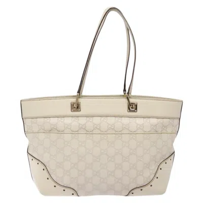 Pre-owned Gucci Ssima White Leather Tote Bag ()