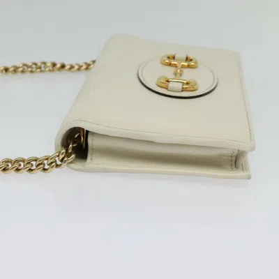 Pre-owned Gucci Horsebit White Leather Clutch Bag ()