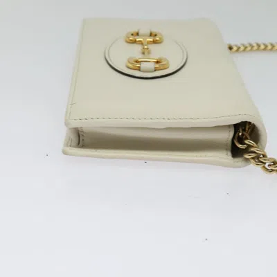Pre-owned Gucci Horsebit White Leather Clutch Bag ()