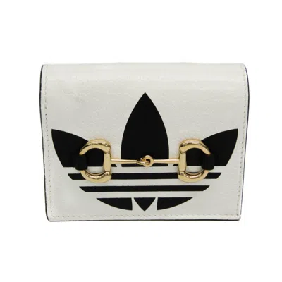 Pre-owned Gucci Horsebit White Leather Wallet  ()