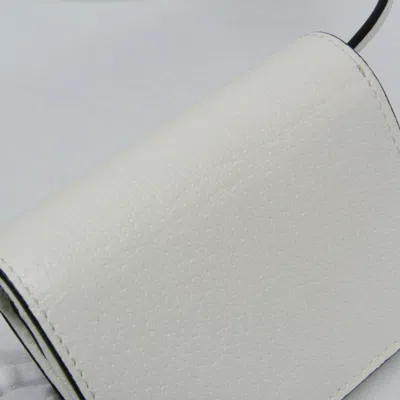 Pre-owned Gucci Horsebit White Leather Wallet  ()