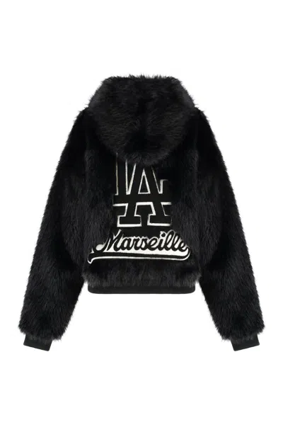 Ezr Vegan Fur Jacket In Black