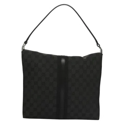 Pre-owned Gucci Jackie Black Canvas, Leather Shoulder Bag ()