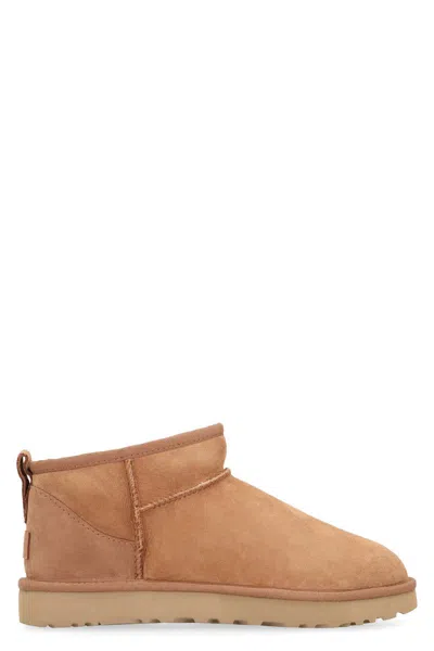 Ugg Classic Ultra Mini Ankle Boots In Brown