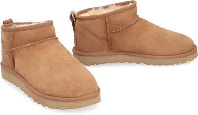Ugg Classic Ultra Mini Ankle Boots In Brown