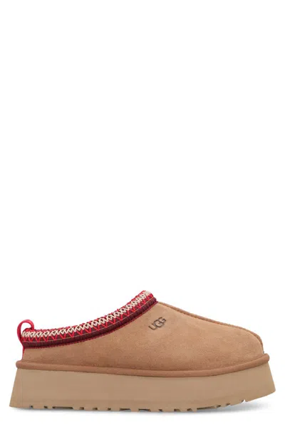 Ugg Tazz Ii Suede Flatform Mules In Brown