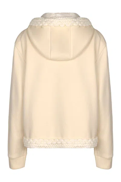 Moncler Hooded Sweatshirt With Zipper In Brown