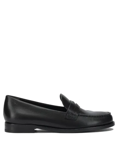 Tory Burch Leather Penny-slot Loafers In Black