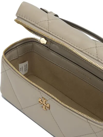 Tory Burch Kira Diamond Quilt Leather Beauty Case In Neutral