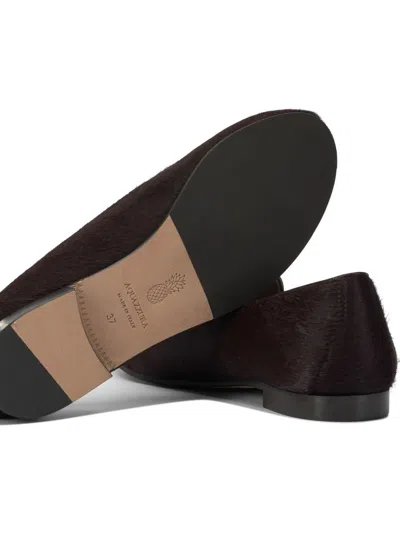 Aquazzura Luxurious Loafers And Slippers Collection In Brown
