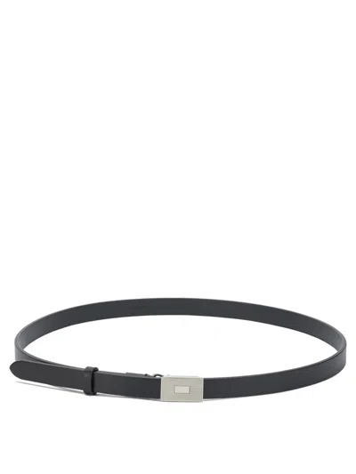 Auralee Adjustable Belts Featuring Rectangular Buckle In Black