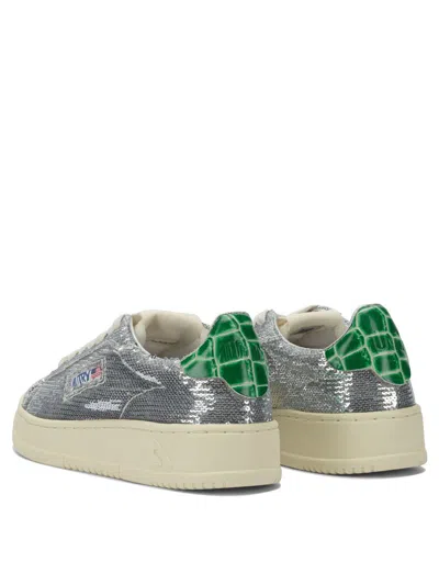 Autry Dallas Low Sneakers Featuring Crystals In Silver