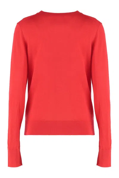 Calvin Klein Sweater In Wool In Red
