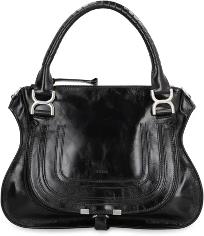 Chloé Marcie Handbag In Shiny Leather In Black