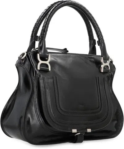Chloé Marcie Handbag In Shiny Leather In Black