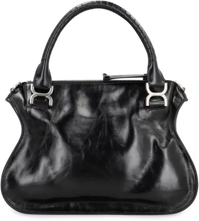 Chloé Marcie Handbag In Shiny Leather In Black