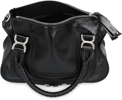 Chloé Marcie Handbag In Shiny Leather In Black