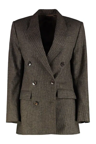 Isabel Marant Jevima Double-breasted Jacket In Brown