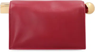 Jacquemus Square Leather Pouch In Red
