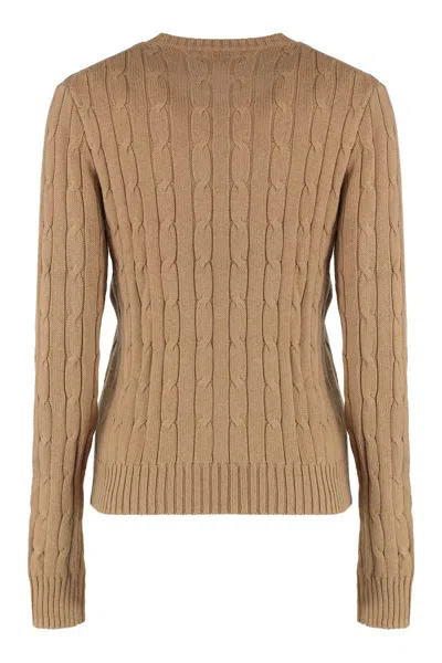 Polo Ralph Lauren Sweater In Cable Knit In Brown