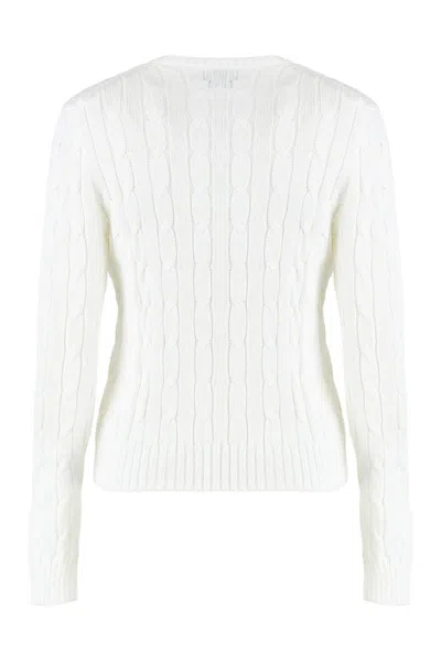 Polo Ralph Lauren Sweater In Cable Knit In White