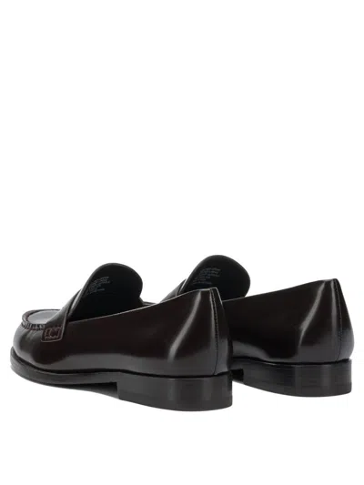 Tory Burch Leather Penny-slot Loafers In Brown