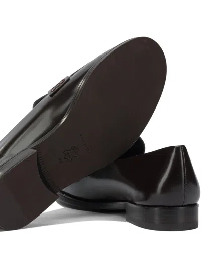 Tory Burch Leather Penny-slot Loafers In Brown