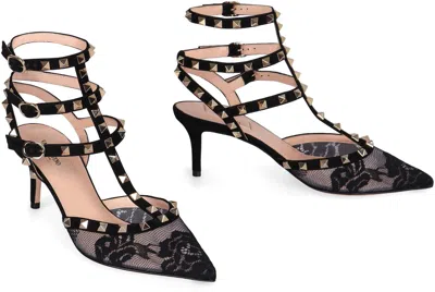 Valentino Lace Rockstud Pumps 65 In Black