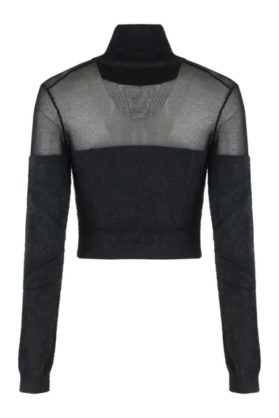 Elisabetta Franchi Sweater With Logo Jewelry In Black