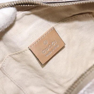 Pre-owned Gucci Micro Ssima Silver Canvas, Leather Shoulder Bag ()