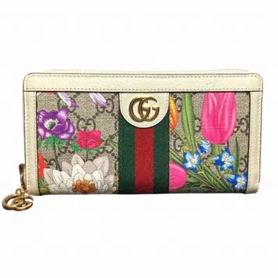 Pre-owned Gucci Multi-color Coated Canvas Leather Long Wallet (bi-fold) ()