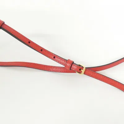 Pre-owned Gucci Navy Red Color White Leather Chain/shoulder Wallet ()