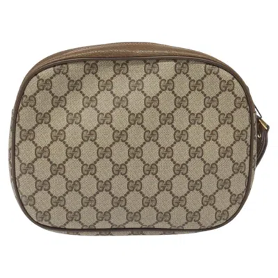 Pre-owned Gucci Ophidia Beige Canvas Clutch Bag () In Sand