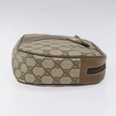 Pre-owned Gucci Ophidia Beige Canvas Clutch Bag () In Sand