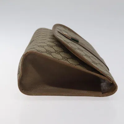 Pre-owned Gucci Ophidia Beige Canvas Clutch Bag () In Sand