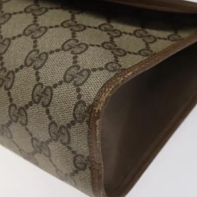 Pre-owned Gucci Ophidia Beige Canvas Clutch Bag () In Sand