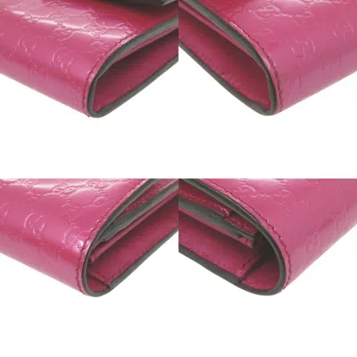 Pre-owned Gucci Pink Leather Long Wallet (bi-fold) ()