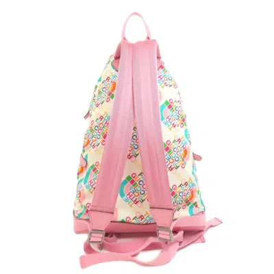 Pre-owned Gucci Pink White Nylon Backpack () In Multi