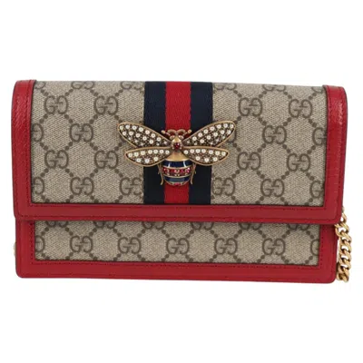 Pre-owned Gucci Queen Margaret Beige Canvas Shoulder Bag () In Sand