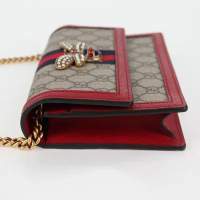 Pre-owned Gucci Queen Margaret Beige Canvas Shoulder Bag () In Sand