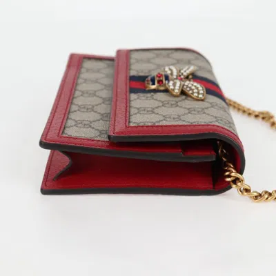 Pre-owned Gucci Queen Margaret Beige Canvas Shoulder Bag () In Sand