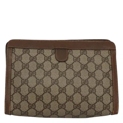 Pre-owned Gucci Sherry Beige Canvas Clutch Bag () In Sand