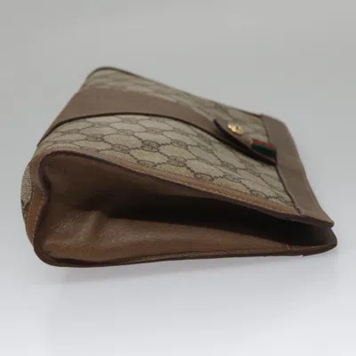 Pre-owned Gucci Sherry Beige Canvas Clutch Bag () In Sand